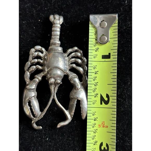 Vtg Sterling Silver MCM Lobster Crustacean Statement Brooch 15.17g 925 - Picture 6 of 8